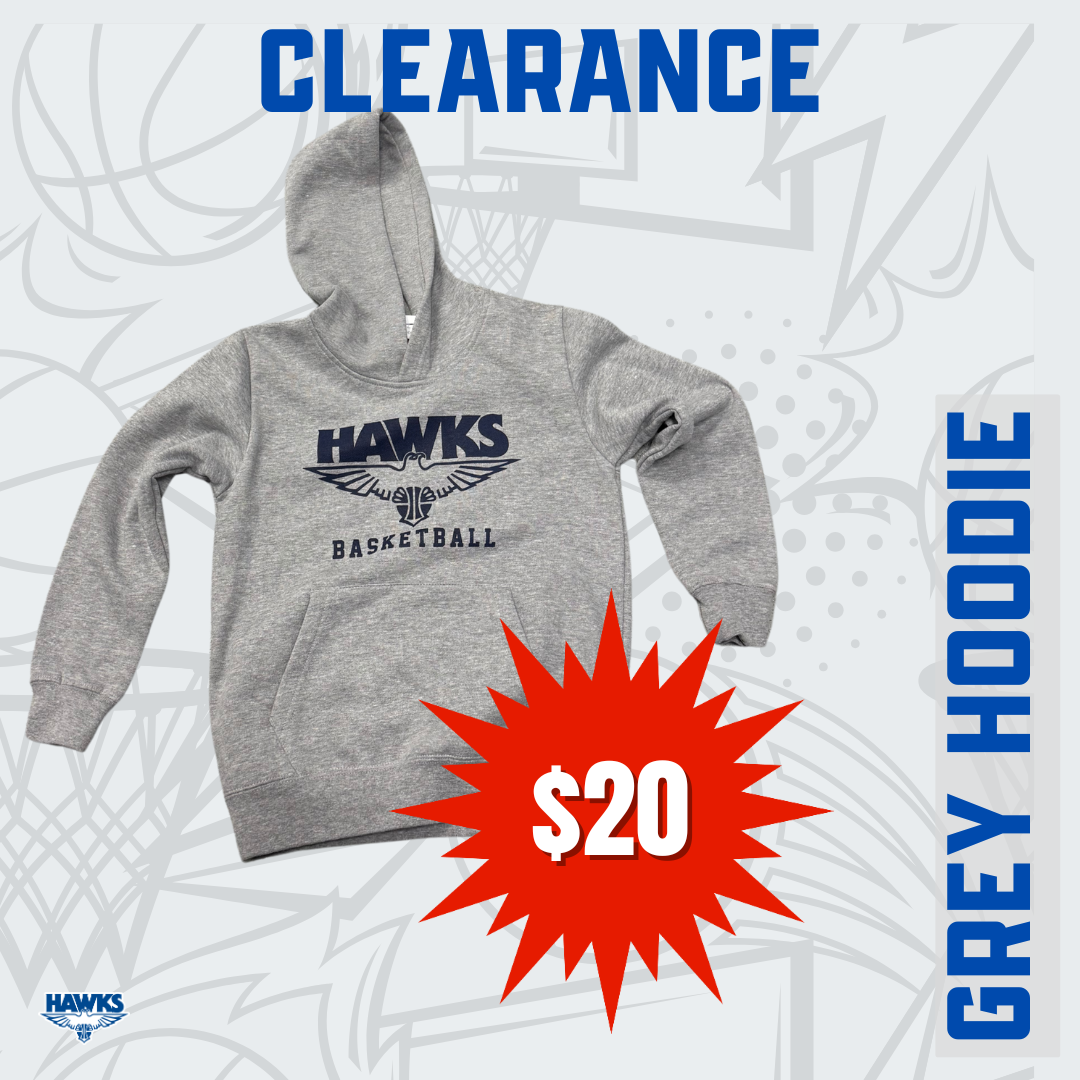 HAWKS GREY Hoodie- Kid Sizes ONLY